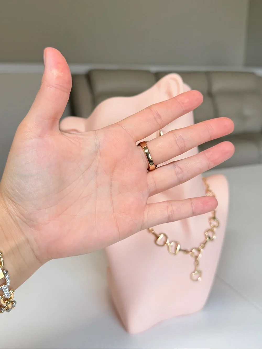Gold-Tone Multicolor Crystal Dome Ring